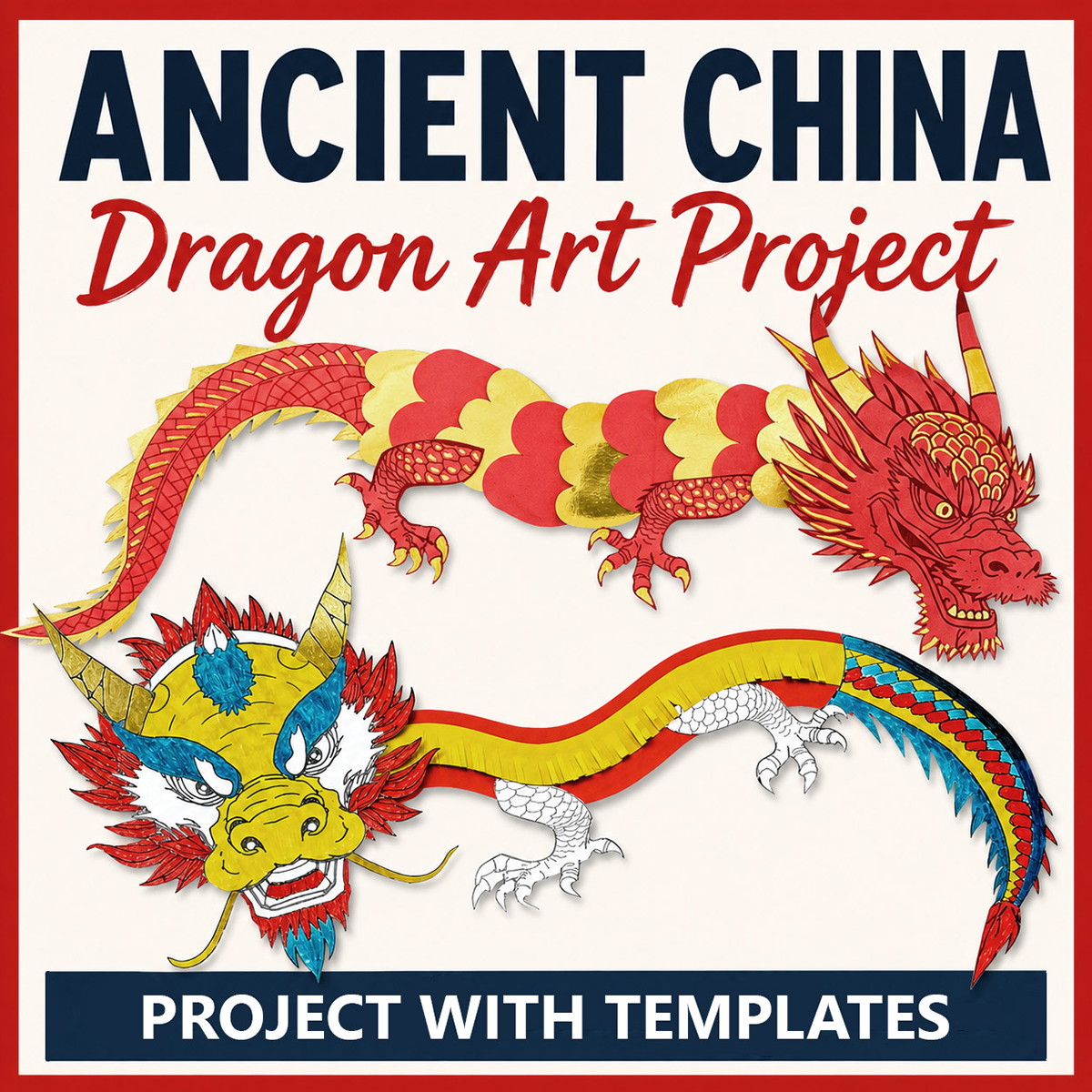 Chinese Dragon Art Project - Printable Ancient China Dragon Craft for Kids