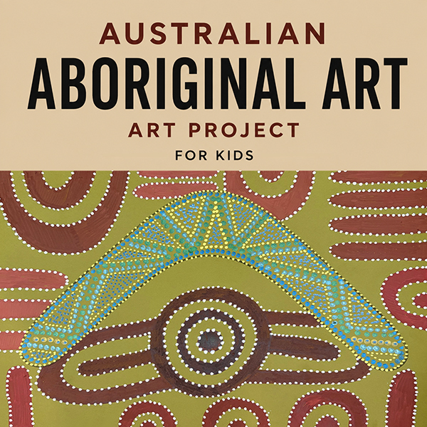 Australian Aboriginal Art Project printable cover with dot painting templates for kids