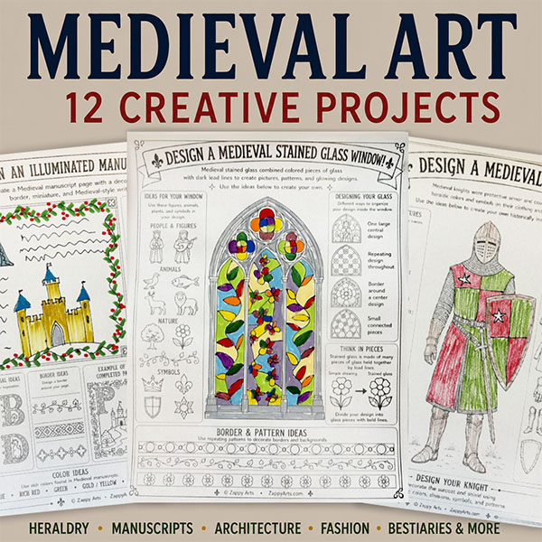 Medieval Art History Projects featuring 12 creative Middle Ages art activities inspired by authentic historical references