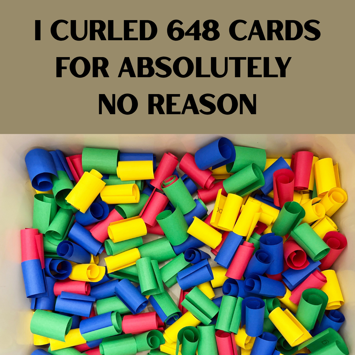 Surrealism Art Project behind the scenes cover showing 648 curled color-coded Mystery Cards used to test the drawing activity.